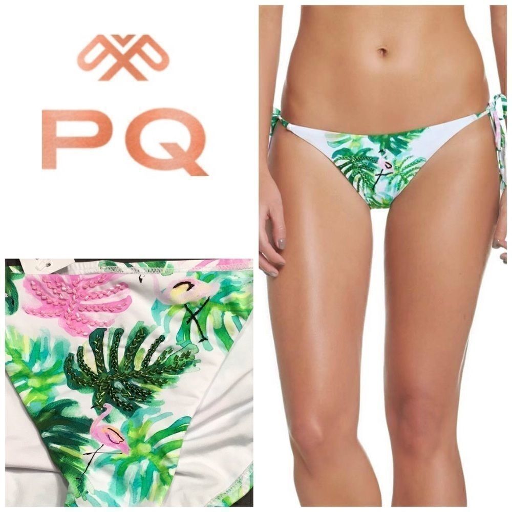 PILYQ beaded flamingo bikini bottom. NWT